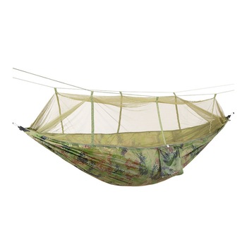 Hamac Dublu Camuflaj 230x130 cm cu plasa anti insecte + accesorii de montare si ancorare incluse + sac de depozitare si transport Hamac Dublu Camuflaj 230x130 cm cu plasa anti insecte + accesorii de montare si ancorare incluse + sac de depozitare si transport