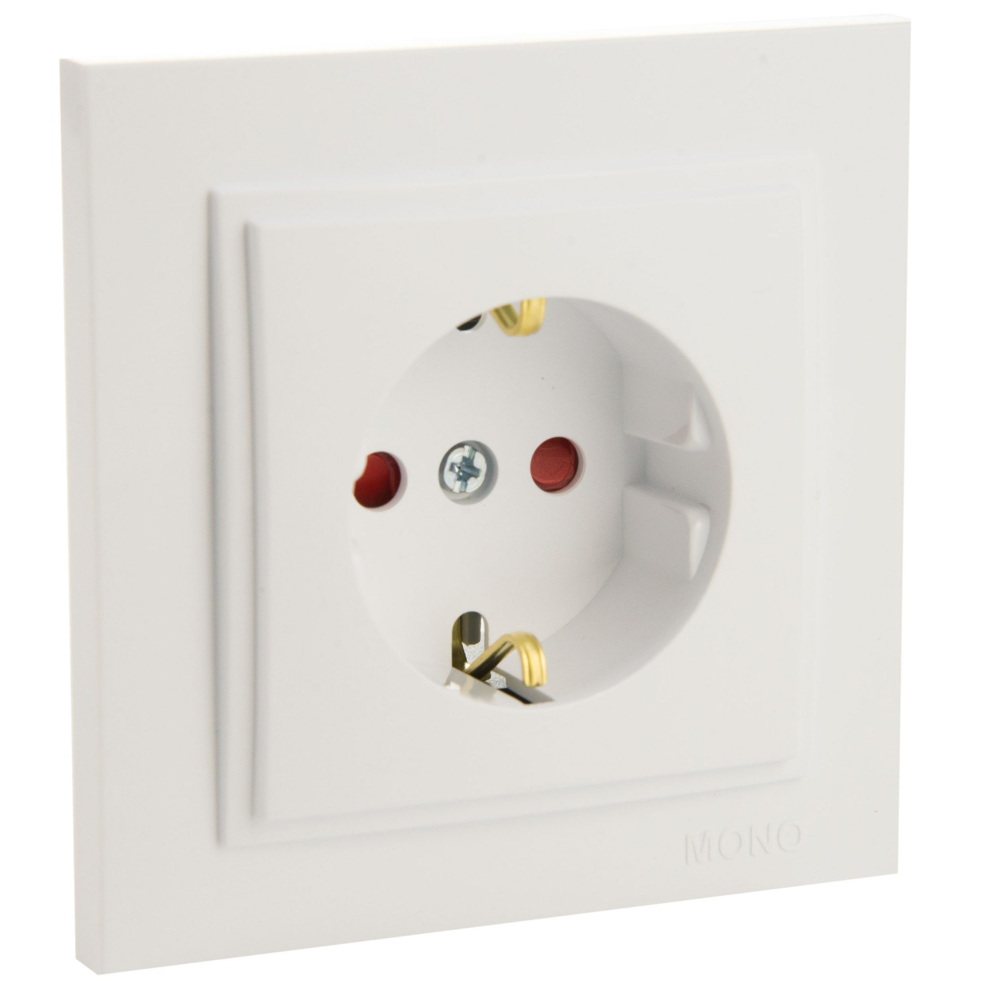 Priza cu CP si protectie copii Mono Electric DESPINA, ingropat/ST, alb