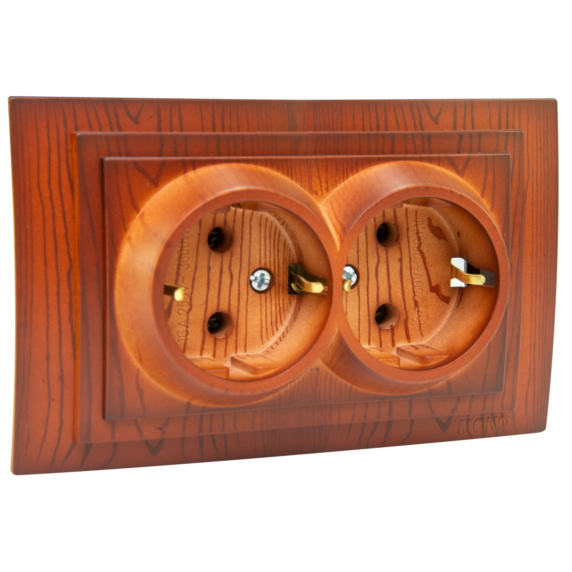 Priza dubla cu CP Mono Electric LARISSA, ingropat/ST, cires