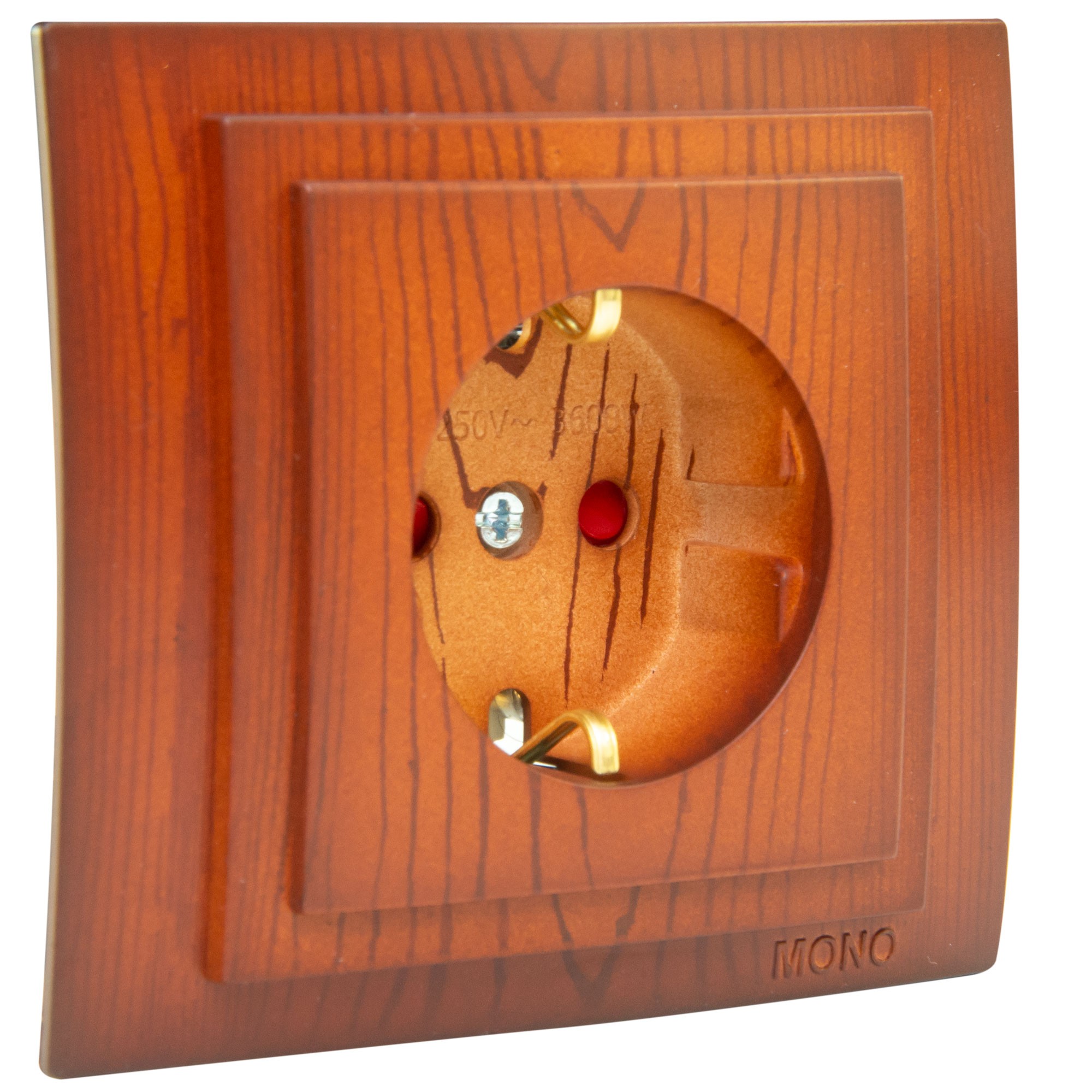 Priza cu CP Mono Electric LARISSA, protectie copii, ingropat/ST, cires