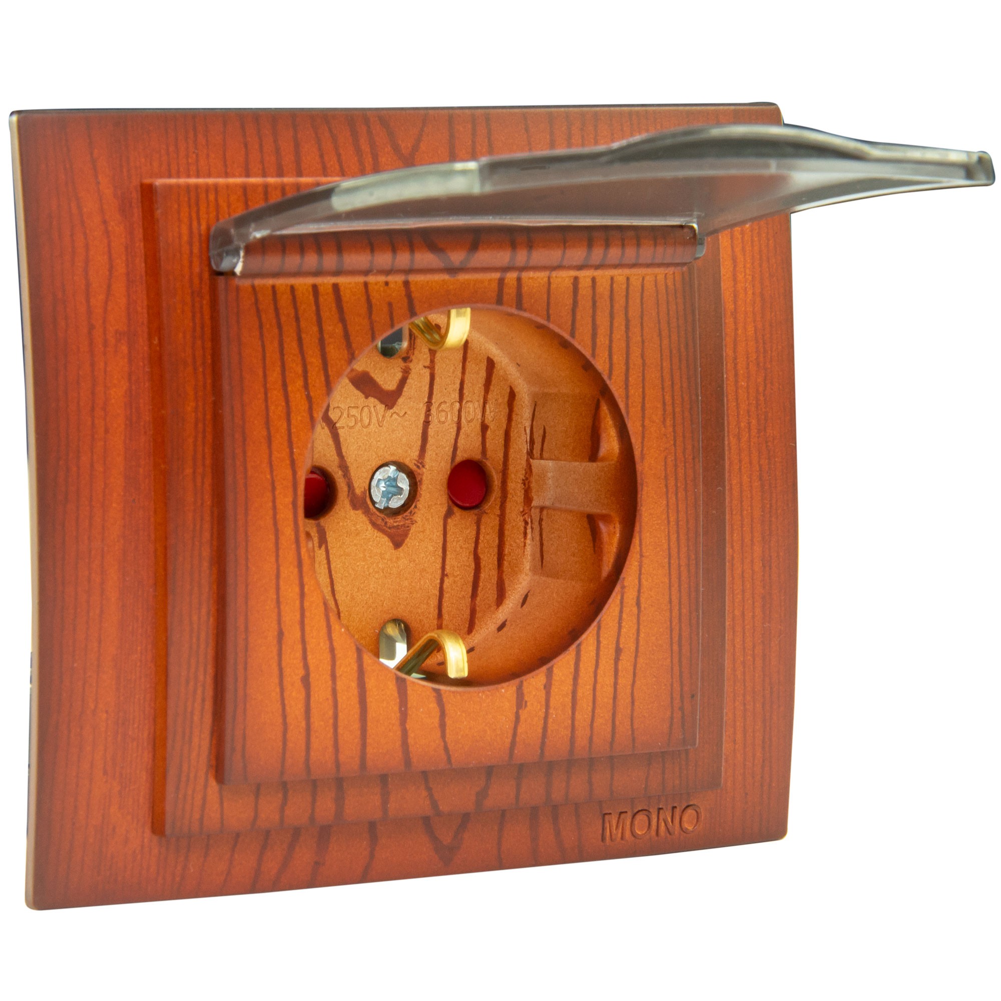 Priza cu CP Mono Electric LARISSA, capac, protectie copii, ingropat/ST, cires