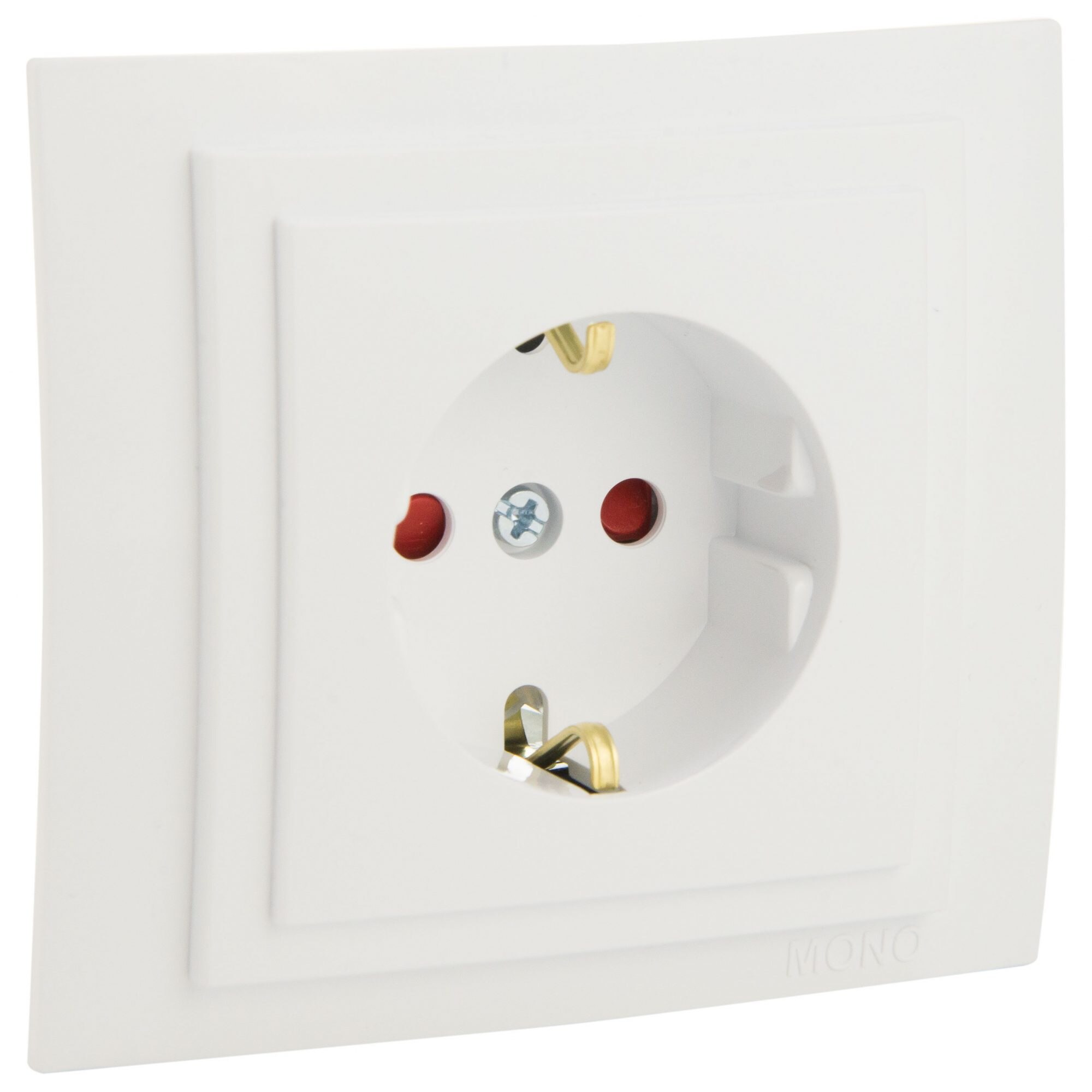 Priza cu CP Mono Electric LARISSA, protectie copii, ingropat/ST, alb