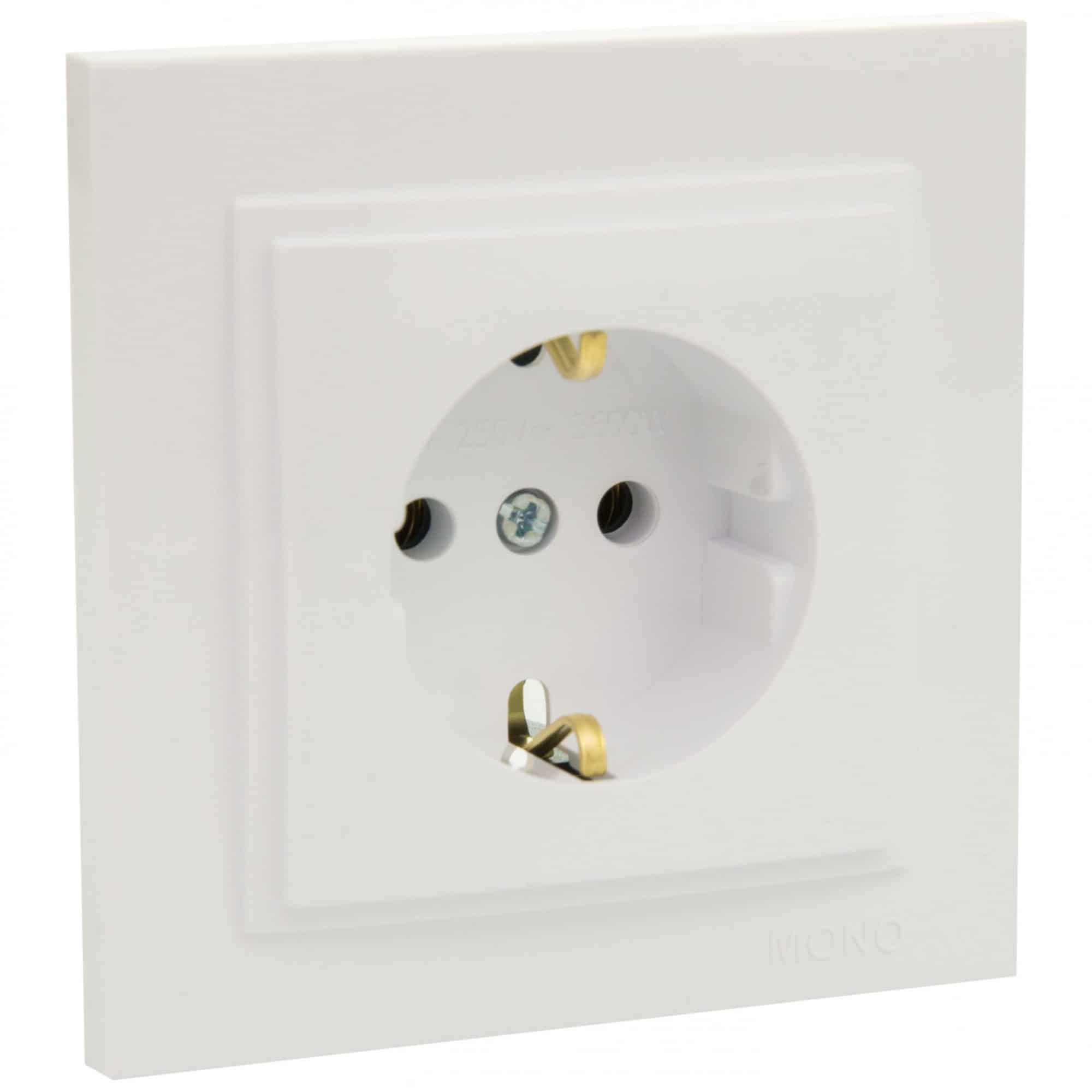 Priza cu CP Mono Electric DESPINA, ingropat/ST, alb