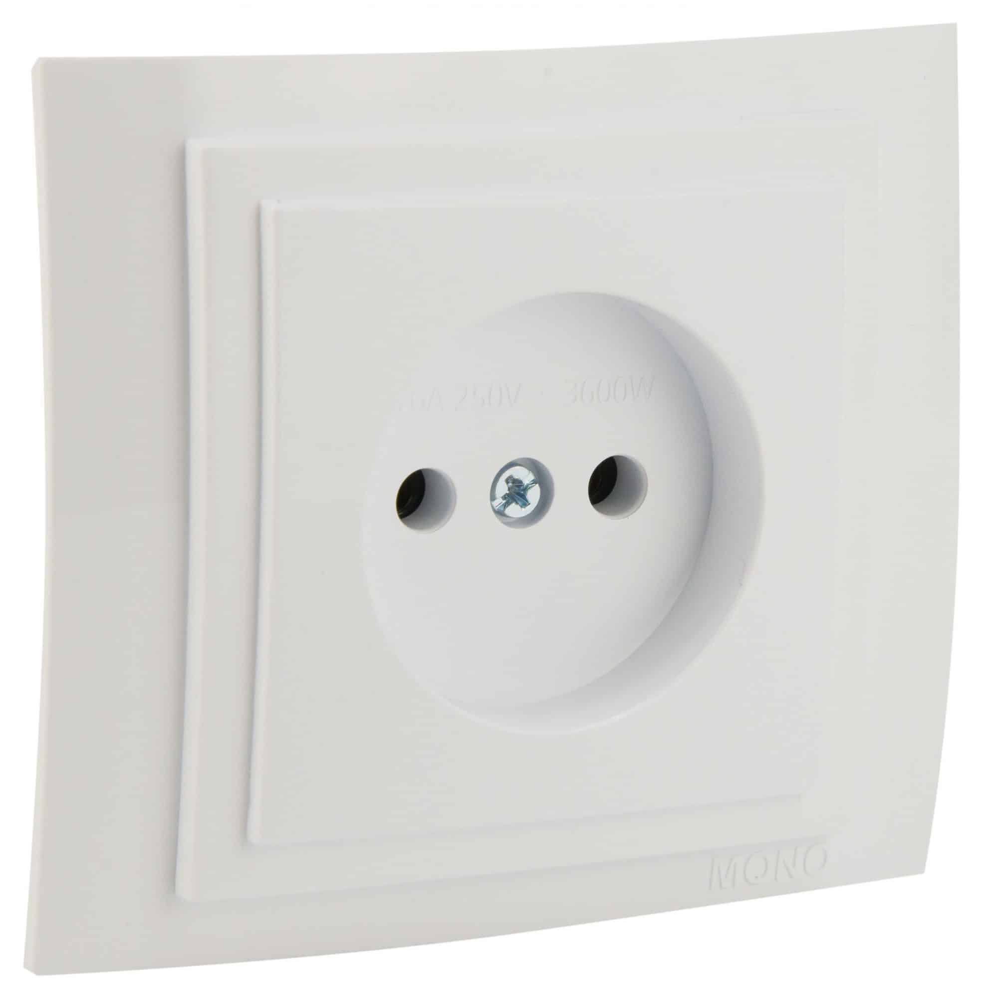 Priza fara CP Mono Electric LARISSA, ingropat/ST, alb