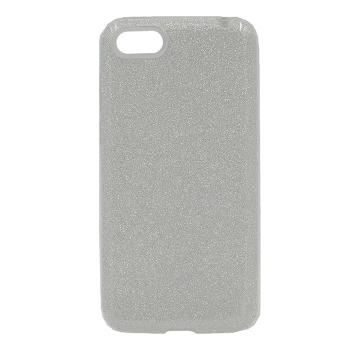 Gigapack szilikon mobiltelefon tok, műanyag belső, csillogó hátlap, ezüst, kompatibilis: Honor 7S / Huawei Y5 2018, Y5 Prime 2018