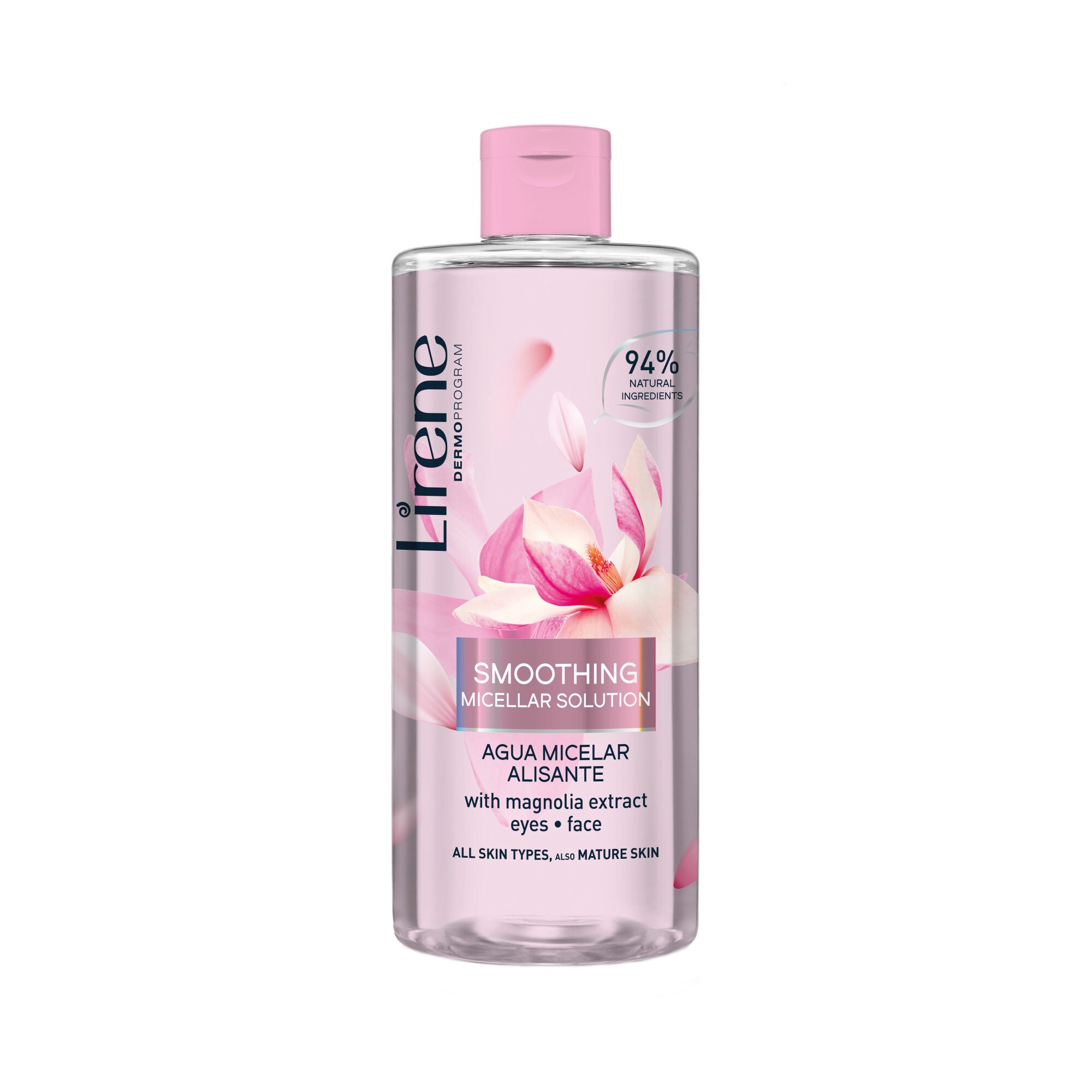 Apa micelara netezitoare Lirene, cu extract de Magnolie, 94% ingrediente naturale, 400ml