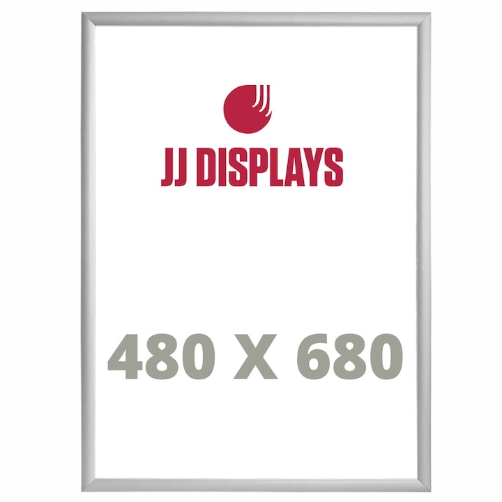 Rama click JJ DISPLAYS, dimensiune print 480x680mm, din aluminiu, pentru expunere postere, afise, reclame