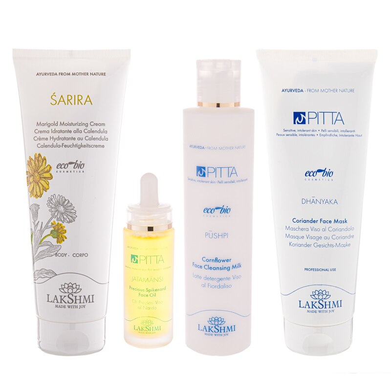 Set 4 produse 730ml pentru pielea sensibila, cuperozica, usor iritabila si reactiva, Lakshmi