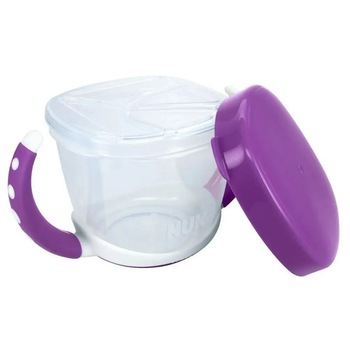 Bol cu manere pentru gustare 150 ml Nuk 255193M, Mov 3+ ani Bol cu manere pentru gustare 150 ml Nuk 255193M, Mov 3+ ani