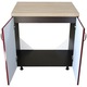 Masca pentru chiuveta cu 2 usi 80 cm Zebra, wenge/MDF Rosu, cu blat Artar, 80 x 85 x 60 cm