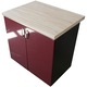 Masca pentru chiuveta cu 2 usi 80 cm Zebra, wenge/MDF Rosu, cu blat Artar, 80 x 85 x 60 cm