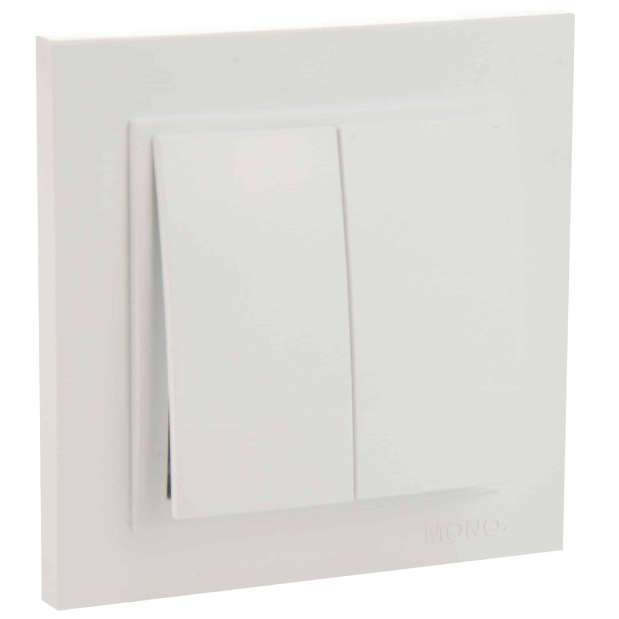 Intrerupator dublu Mono Electric DESPINA, ingropat/ST, alb