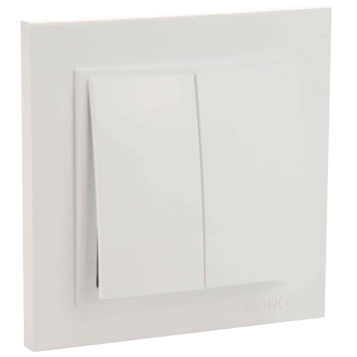 Intrerupator dublu Mono Electric DESPINA, ingropat/ST, alb