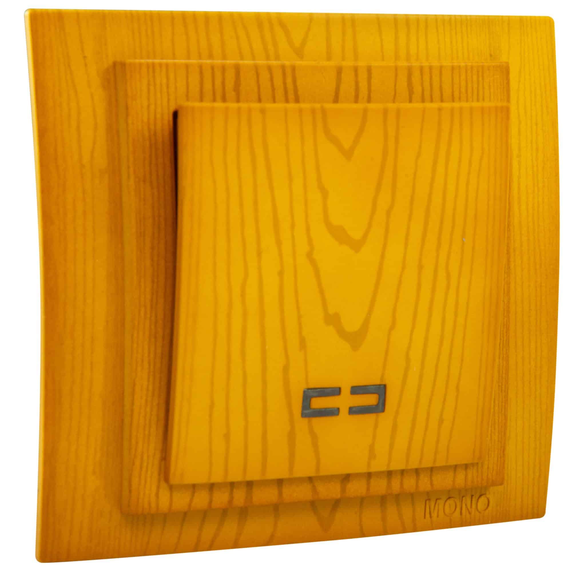 Intrerupator simplu cu LED Mono Electric LARISSA, ingropat/ST, stejar