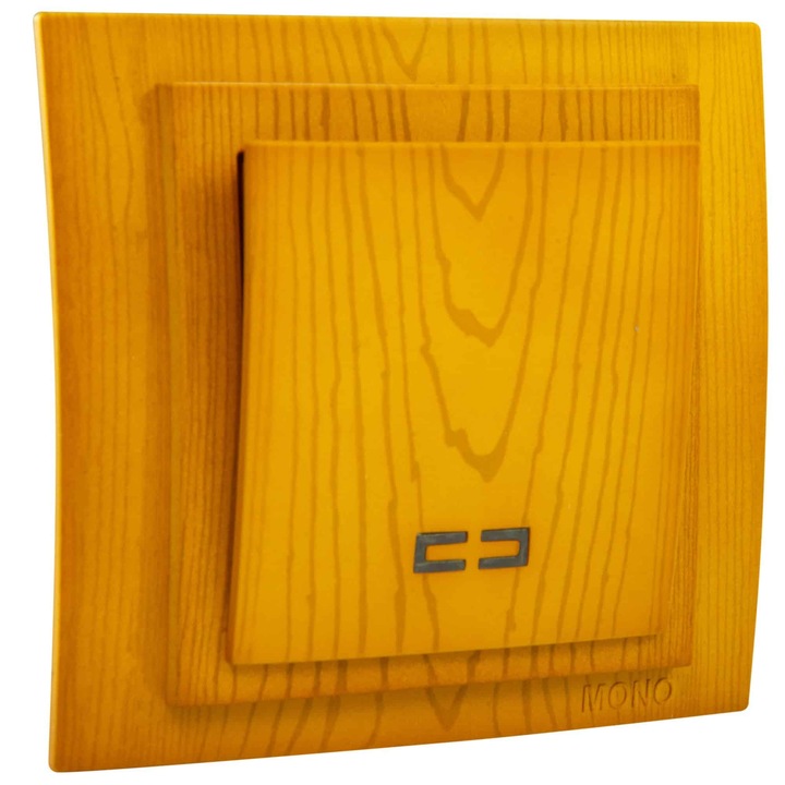 Intrerupator simplu cu LED Mono Electric LARISSA, ingropat/ST, stejar