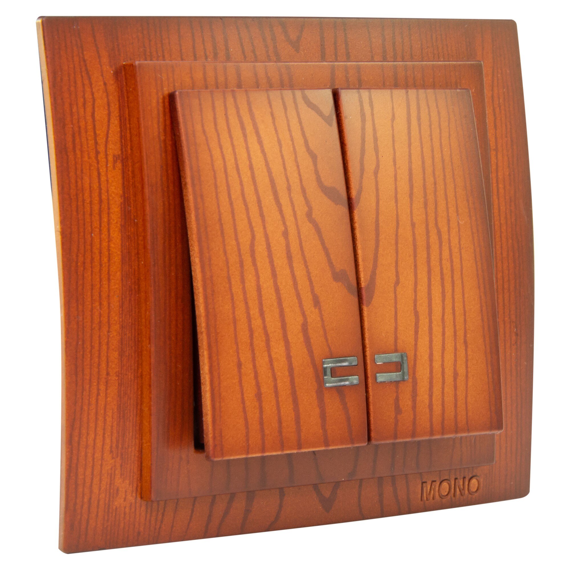 Intrerupator dublu cu LED Mono Electric LARISSA, ingropat/ST, cires