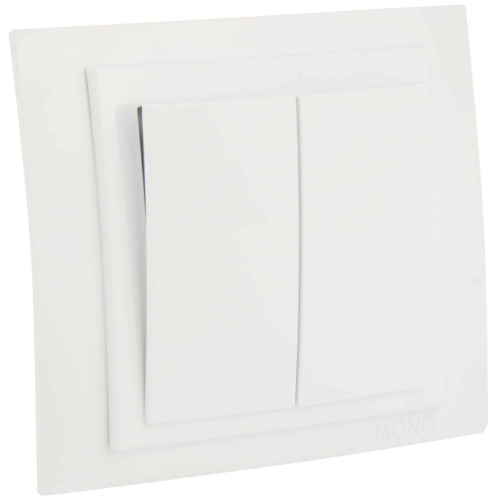 Intrerupator dublu Mono Electric LARISSA, ingropat/ST, alb