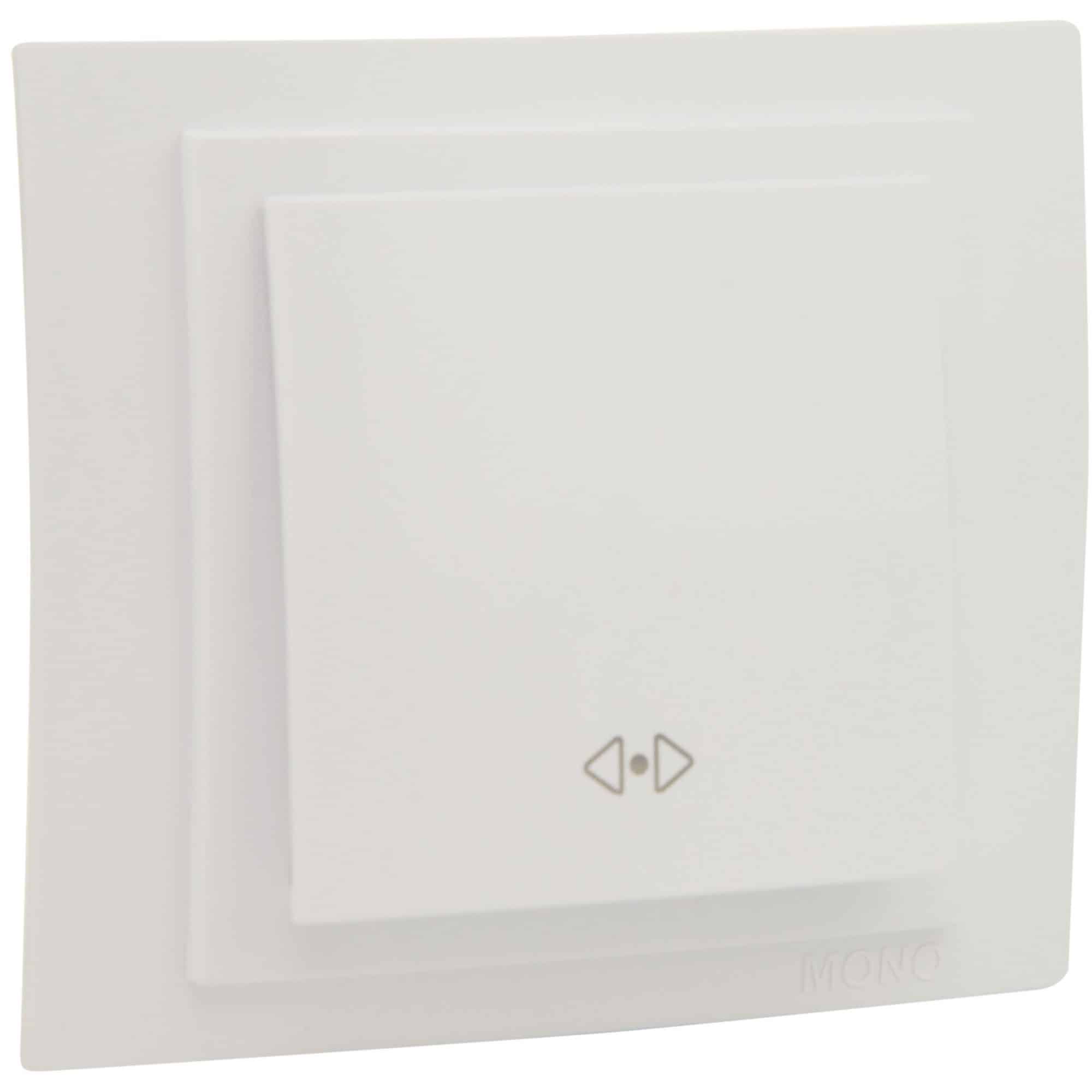 Intrerupator cap cruce Mono Electric LARISSA, ingropat/ST, alb