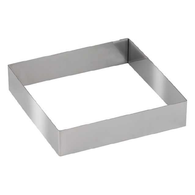 Forma patrata din inox pentru patiserie si cofetarie, 100x100xh50mm