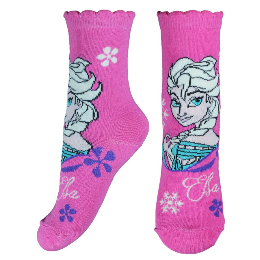 Sosete, Printesa Elsa, roz cu floricele 27-30