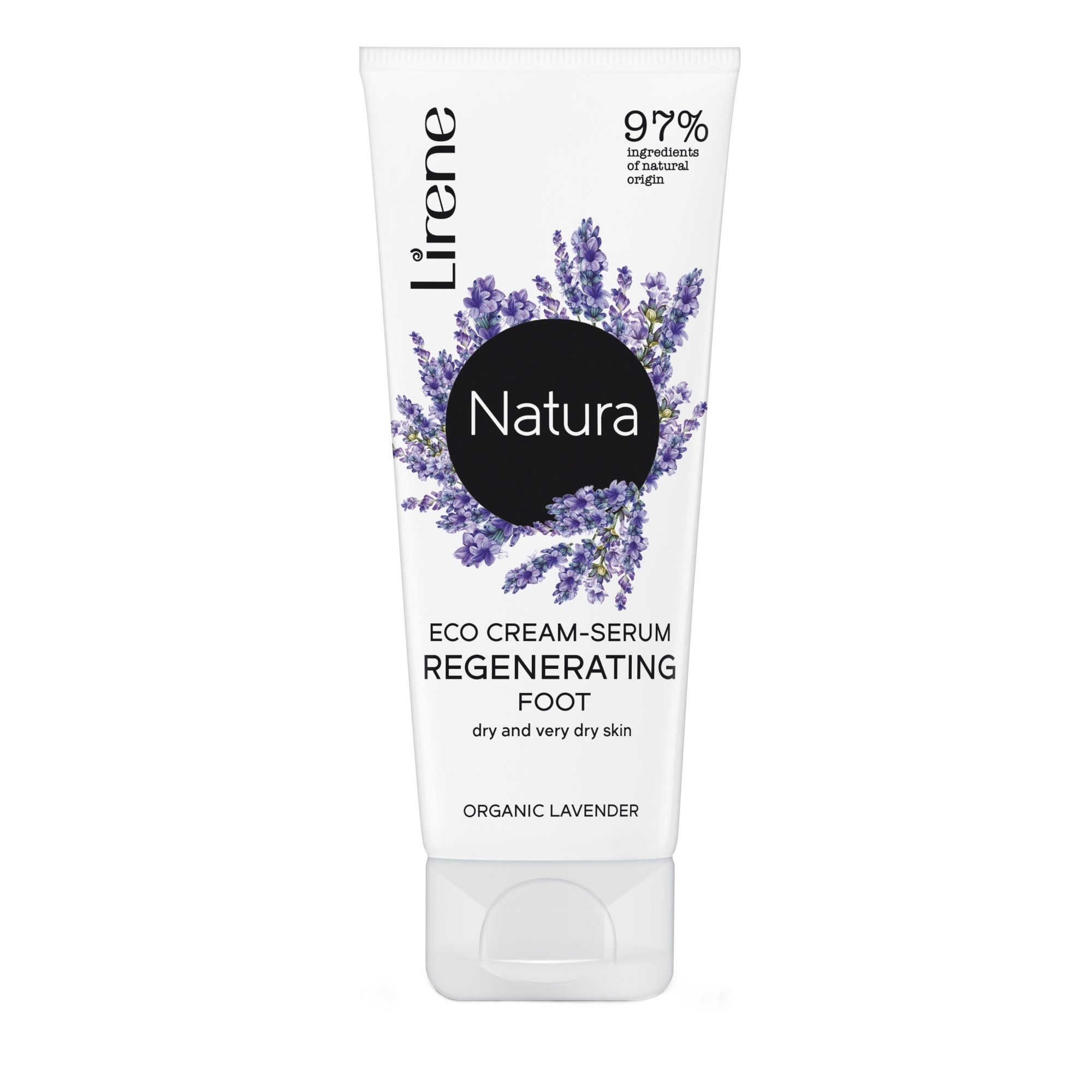 Crema-ser regeneratoare ECO pentru picioare LIRENE NATURA, cu extract de lavanda de natura organica, 75 ml