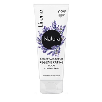 Crema-ser regeneratoare ECO pentru picioare LIRENE NATURA, cu extract de lavanda de natura organica, 75 ml Crema-ser regeneratoare ECO pentru picioare LIRENE NATURA, cu extract de lavanda de natura organica, 75 ml