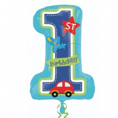 Balon folie, cifra 1, 1st Birthday Boy