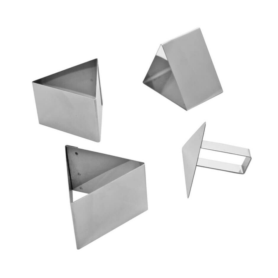 Set 3 forme triunghi si pasator, inox, 55xh45mm