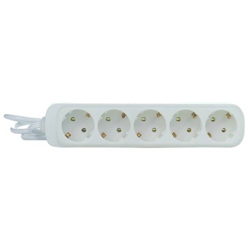Prelungitor Lohuis, 5 prize, cablu 3x1mm, 5m, alb Prelungitor Lohuis, 5 prize, cablu 3x1mm, 5m, alb
