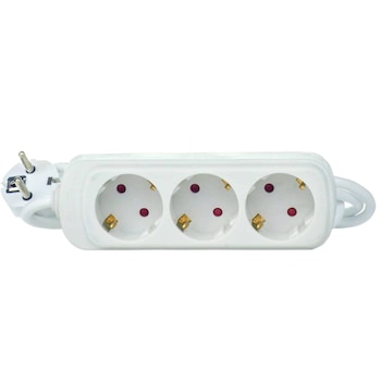 Prelungitor Lohuis, 3 prize, cu protectie copii, cablu 3x1mm, 2m, alb Prelungitor Lohuis, 3 prize, cu protectie copii, cablu 3x1mm, 2m, alb