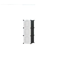 Dulap modular din plastic cu schelet metalic, D3219, culoare alb/negru