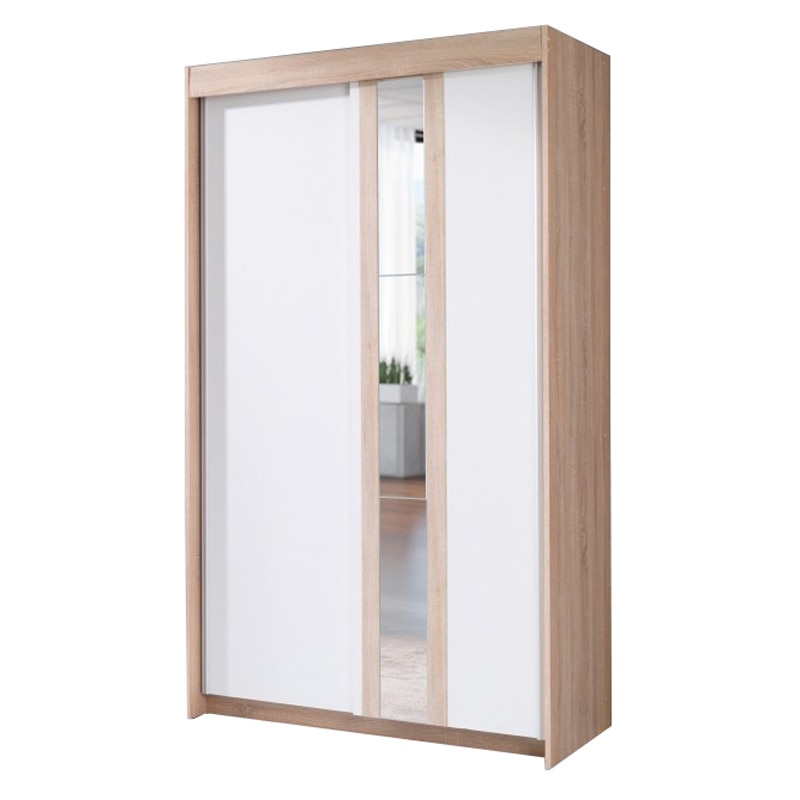 Dulap cu Oglinda Belt 120 Stejar Sonoma / Alb, 120 x 216 x 60 cm