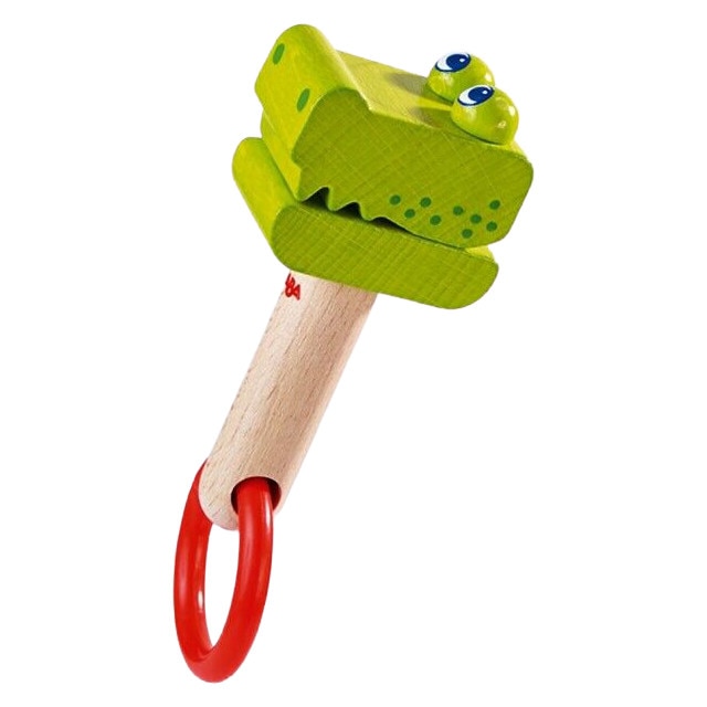 Haba 302566 - Klapper-krokodil met 4 spannende geluidsinstrumenten