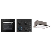 pachet cuptor electric plita si hota pyramis 38 6 functii clasa a volum 72 litri plita gaz sticla neagra gratare individuale emailate si hota telesopica turbo imagen 10_0_
0