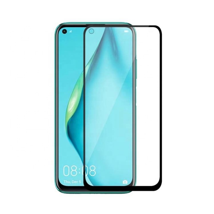 6D стъклено фолио, съвместимо с Huawei P40 lite - Black Edge