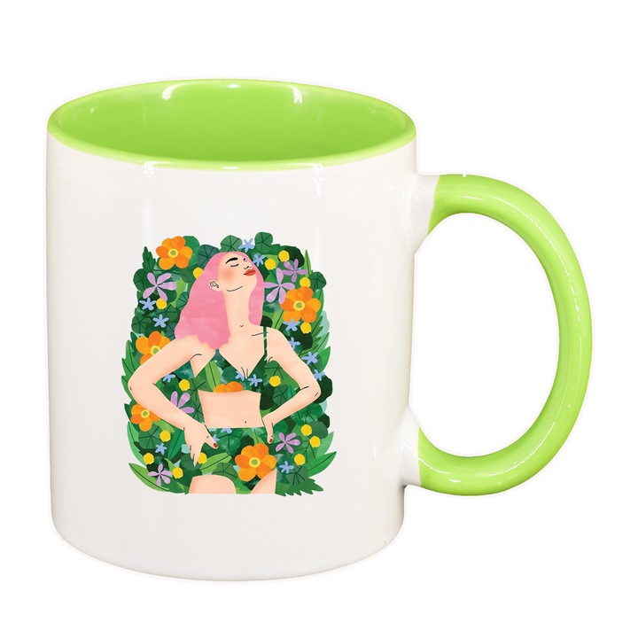 Лятна чаша, светлозелен интериор, 330мл, D1450