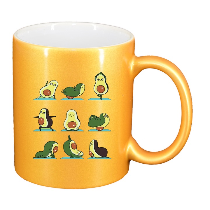 Чаша с авокадо, перлено злато, 330 мл, D1456