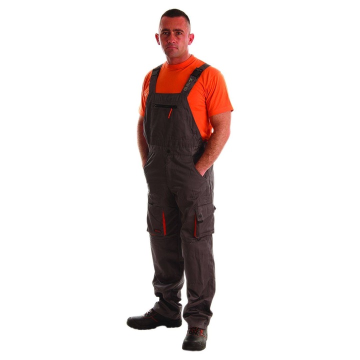 Salopeta de protectie Rock Safety culoare Gri/Orange M Gri
