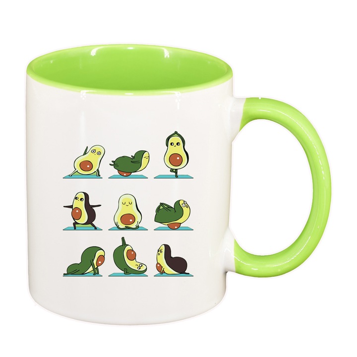 Чаша авокадо, светлозелен интериор, 330мл, D1456