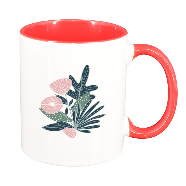 Чаша за цветя, червена вътрешност, 330 мл, D1461