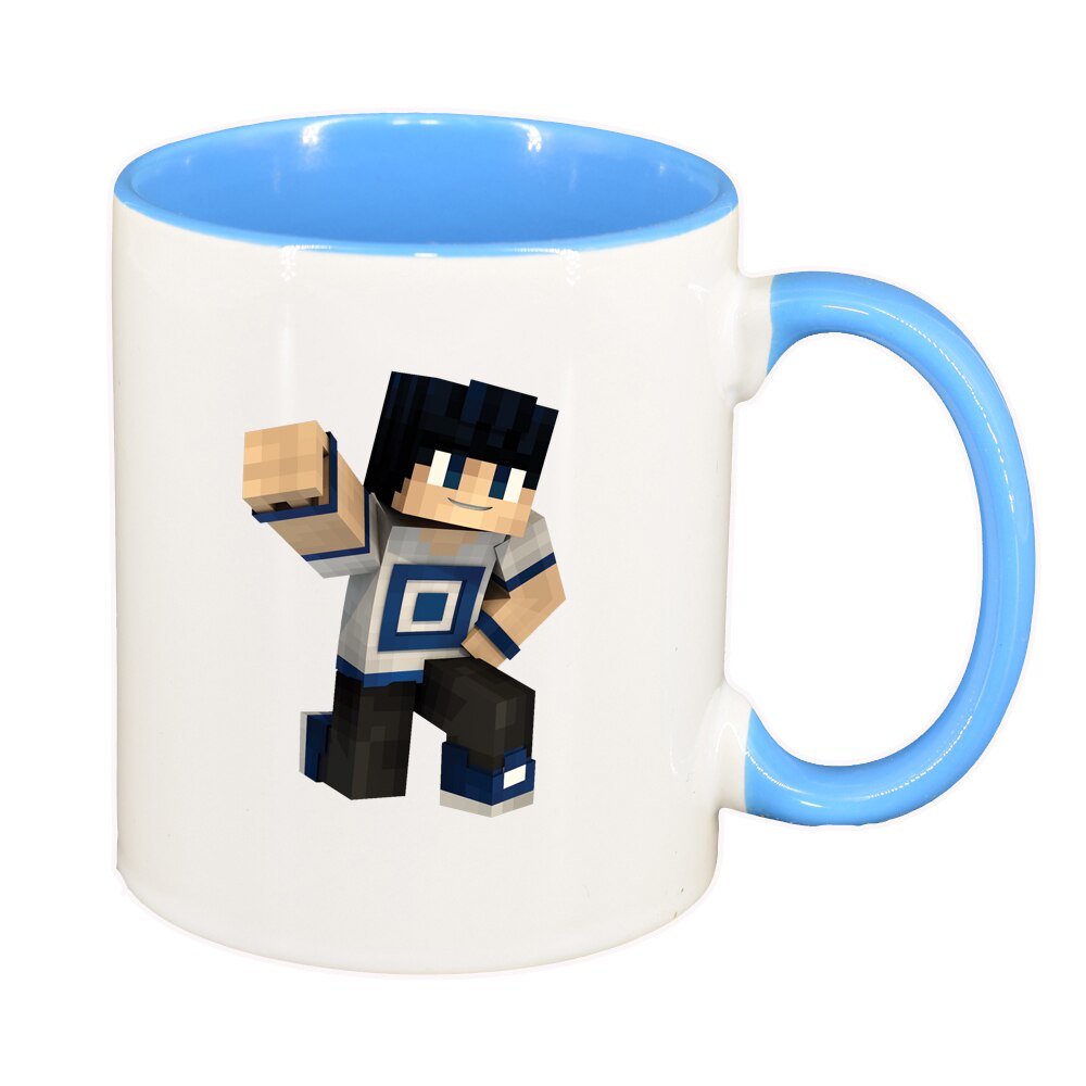 Cana Minecraft, interior albastru, 330ml, D1460