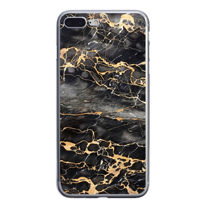 Husa silicon gri iPhone 7 plus Gold Marble