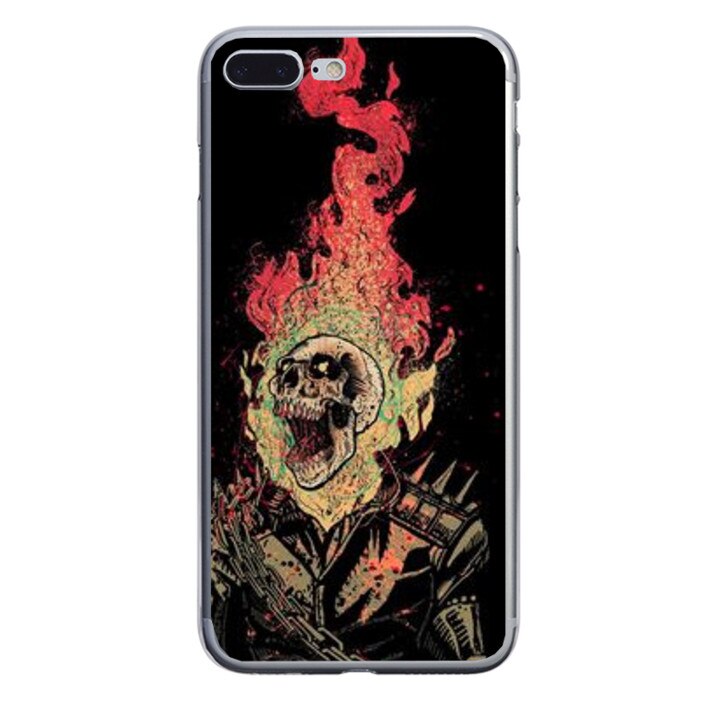 Husa silicon neagra iPhone 8 plus Ghost Rider