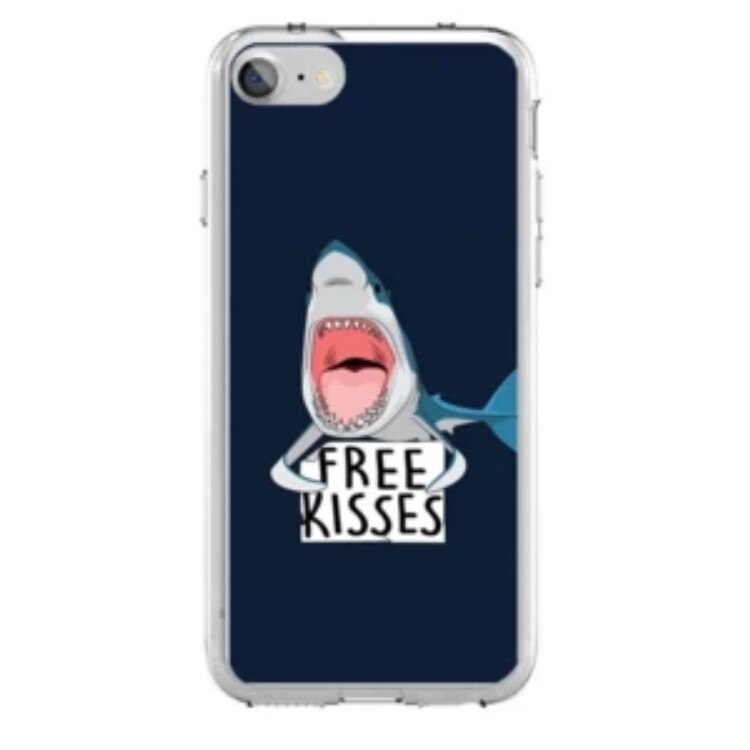 Husa silicon neagra iPhone 8 Free Kisses