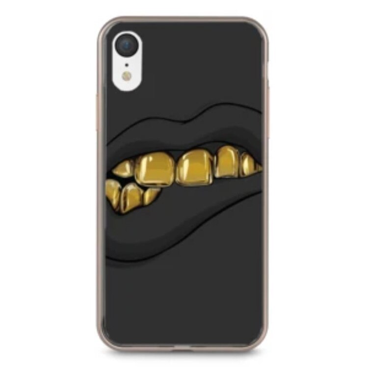 Husa silicon gri iPhone XR Gold Bite