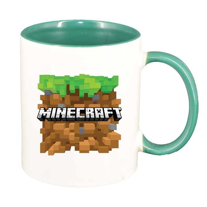 Cana Minecraft, interior verde, 330ml, D1472