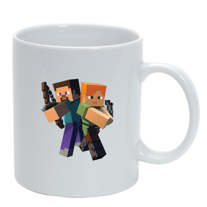 Майнкрафт чаша, бяла, 330 мл, D1470, BestCase