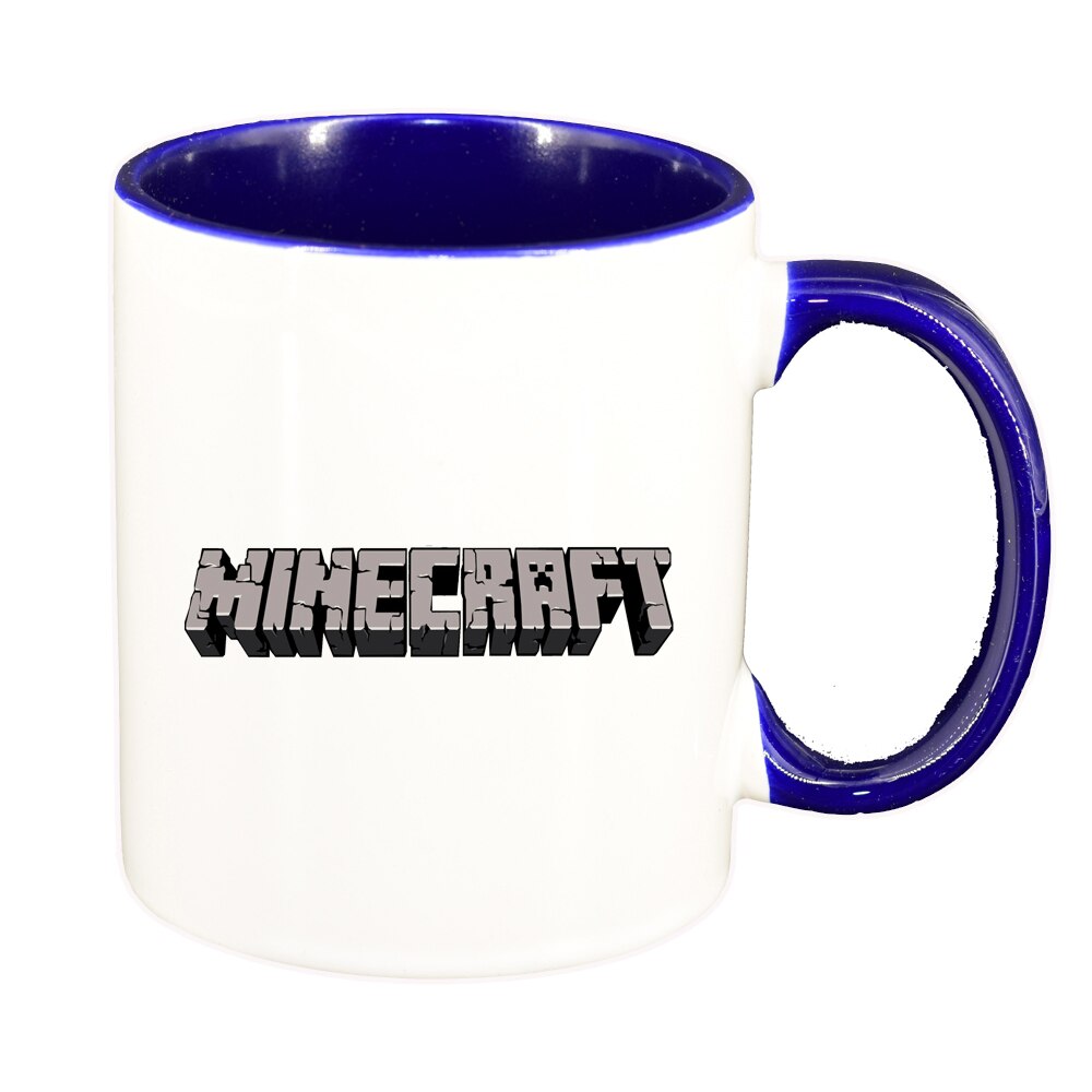 Cana Minecraft, interior albastru inchis, 330ml, D1469