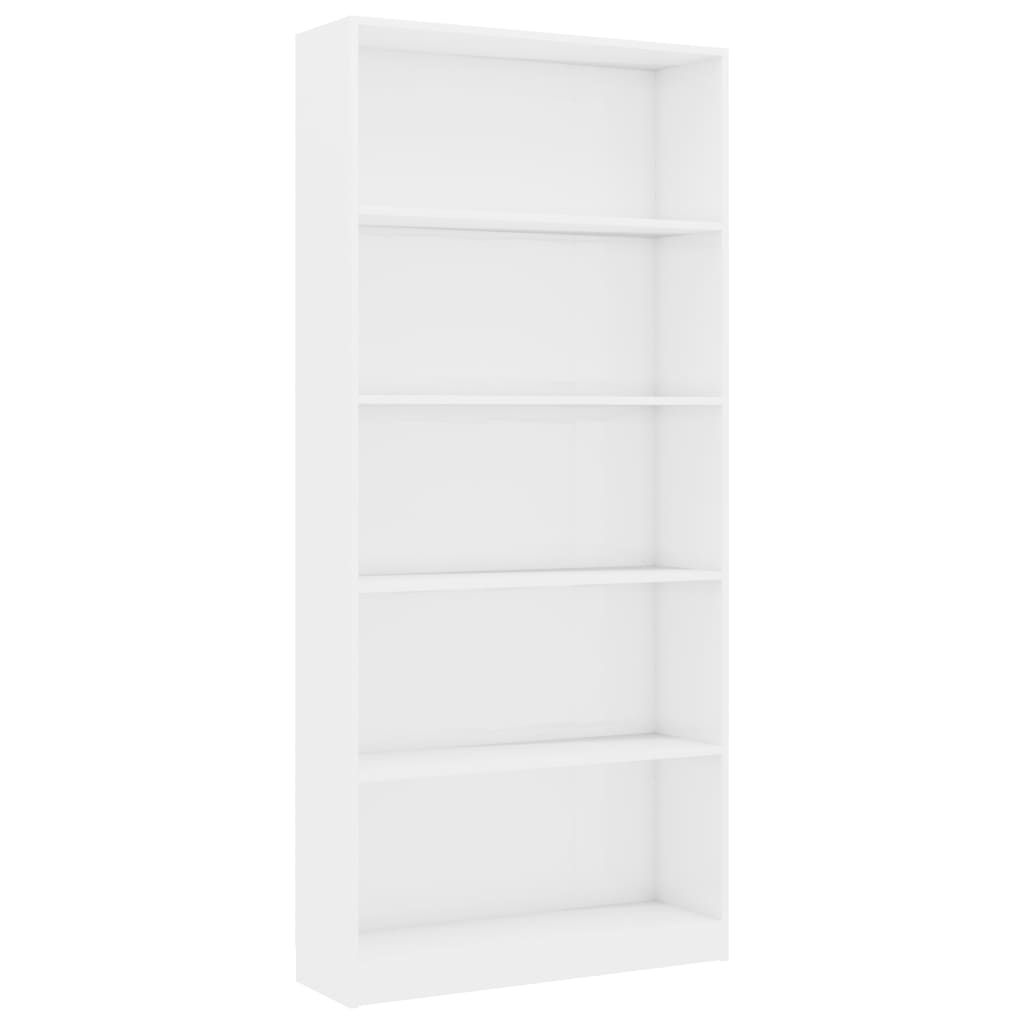 Biblioteca vidaXL, PAL extralucios, 80 x 24 x 175 cm, Alb