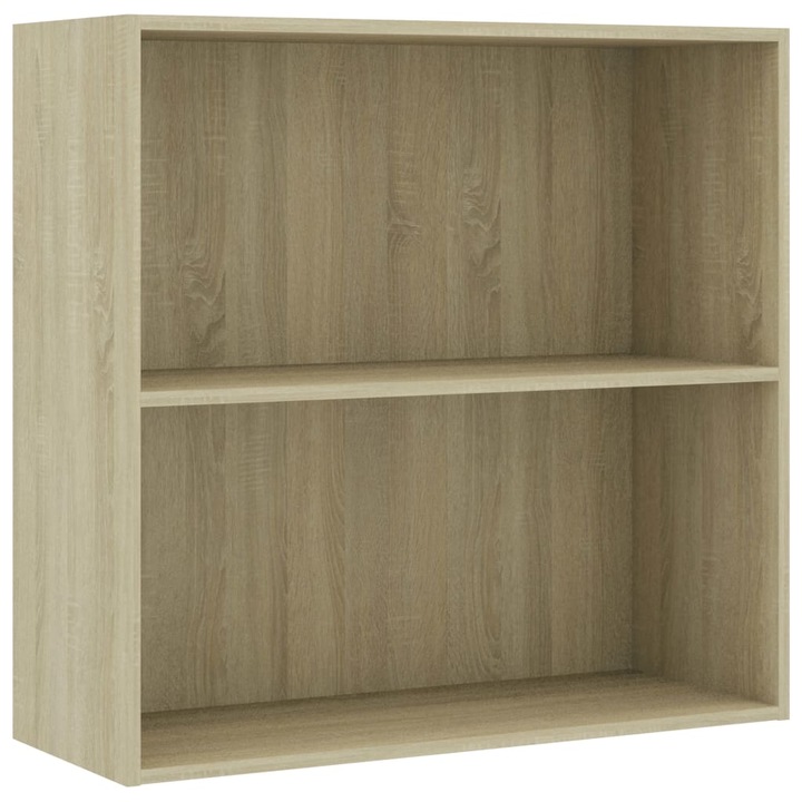 vidaXL 2-szintes sonoma színű forgácslap könyvszekrény / polc 80x30x76,5 cm